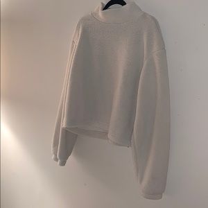 H&M ivory fleece turtleneck sweater